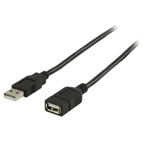 USB 2.0 Male USB Extension Cable - Round female USB 2.00 m black