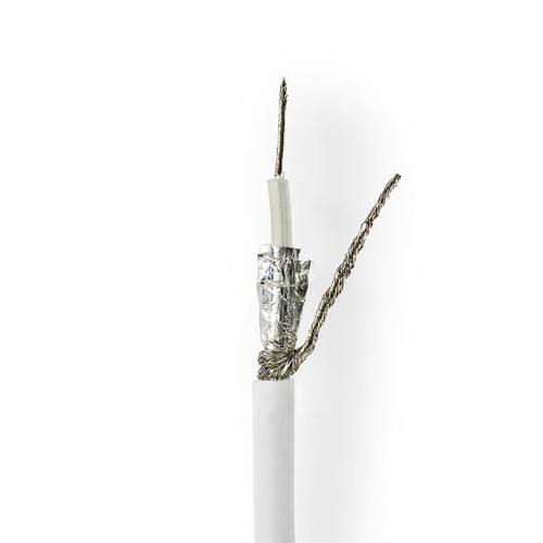 Coaxial cable | RG58CU | 25.0 m | Gift package | White