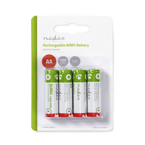 AA Rechargeable N-MH battery | 1.2 V | 1300 mAh | 4 pieces | Blister