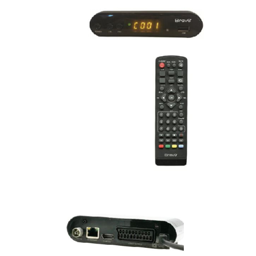 DVB-T2 FHD USB HDMI DVB-T DVB-TIGS and BLACK SCART with HDMI cable supplied, double function remote control